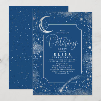 Starry Night Sky Moon Mystical Celestiday Einladung