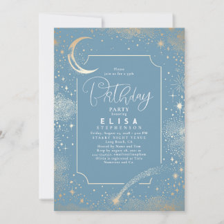 Starry Night Sky Moon Mystical Celestiday Einladung