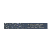 Starry Night Sky Navy Blue und Gold Rundum-Adressaufkleber (Person)
