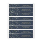 Starry Night Sky Navy Blue und Gold Rundum-Adressaufkleber (Bogen)