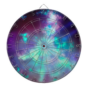 Starry Night Sky Neon Lights Dartboard Dartscheibe