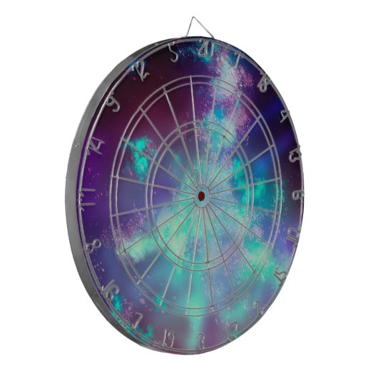 Starry Night Sky Neon Lights Dartboard Dartscheibe (Vorderseite Links)