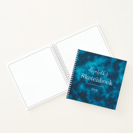Starry Night Sky Personalisiert Artist's Sketchboo Notizblock (Innenseite)