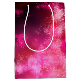 Starry Night Sky Pink Flare Geburtstagsgeschenktas Mittlere Geschenktüte