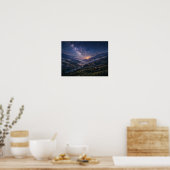 Starry Night Sky Rice Terraces Valley Landscape Poster (Küche)
