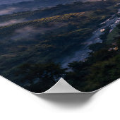 Starry Night Sky Rice Terraces Valley Landscape Poster (Ecke)
