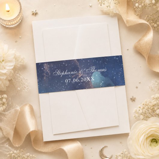 Starry Night Sky Rücksendeadresse Einladungsbanderole