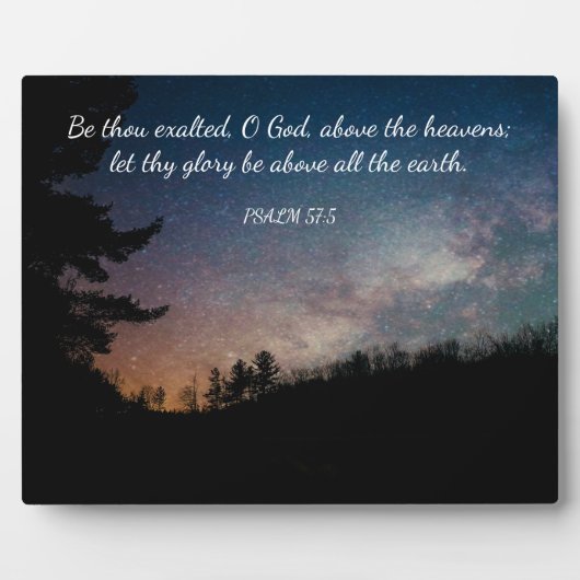 Starry Night Sky Silhouette Scripture Fotoplatte (Vorderseite)