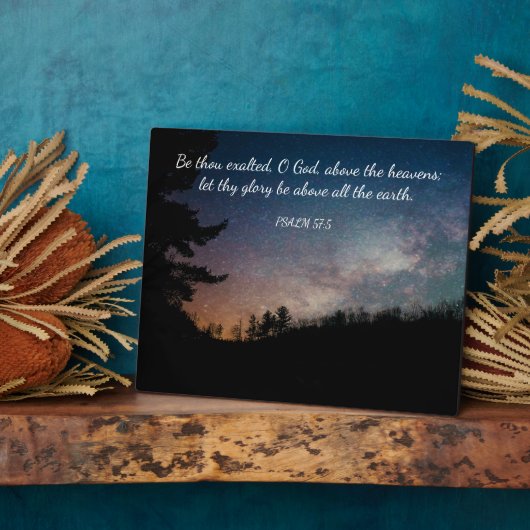 Starry Night Sky Silhouette Scripture Fotoplatte (Seite)