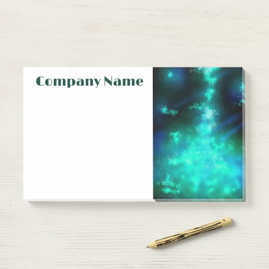 Starry Night Sky Smarald Green Post-it Klebezettel (Auf Schreibtisch)