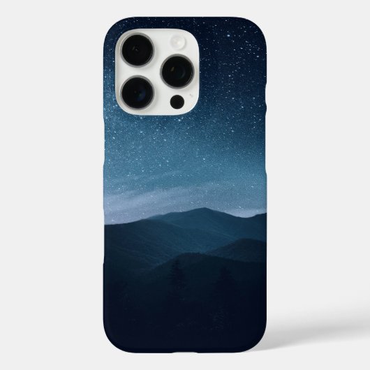 Starry Night Sky über Gebirgskette Case-Mate iPhone Hülle (Rückseite)