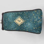 Starry Night Space Design with Gold Monogram Golf Headcover (Vorderseite)