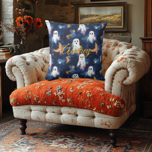 Starry Night Specters Halloween Kissen mit Name