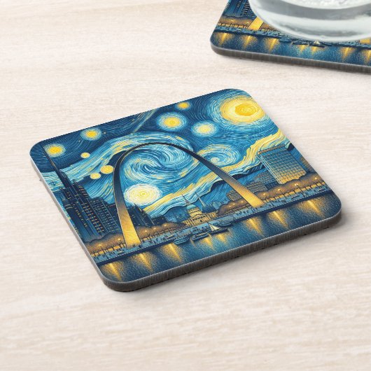 Starry Night St. Louis Missouri Getränkeuntersetzer (Linke Seite)