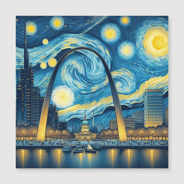 Starry Night St. Louis Missouri Magnetkarte (Vorderseite)