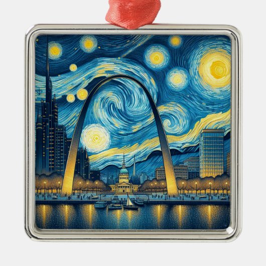 Starry Night St. Louis Missouri Ornament Aus Metall (Vorne)