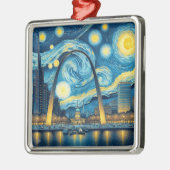 Starry Night St. Louis Missouri Ornament Aus Metall (Links)