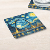 Starry Night St. Louis Missouri Rechteckiger Pappuntersetzer (angewinkelt)