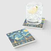 Starry Night St. Louis Missouri Steinuntersetzer (Seitenansicht)