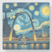 Starry Night St. Louis Missouri Steinuntersetzer (Vorderseite)