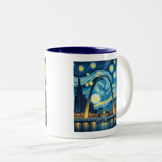 Starry Night St. Louis Missouri Zweifarbige Tasse (VorderseiteRechts)