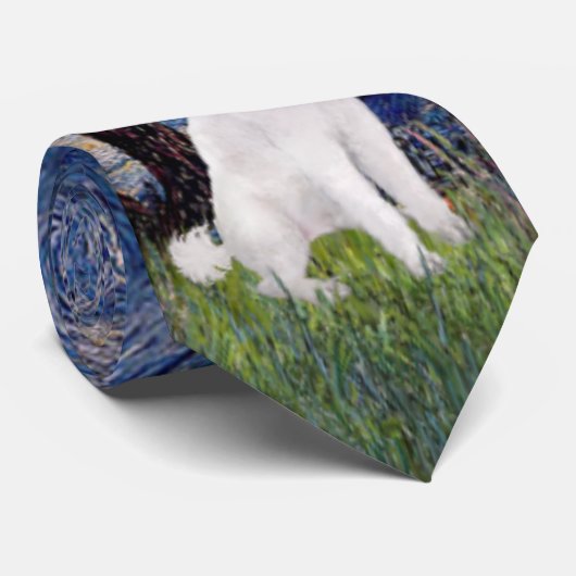 Starry Night - Standard Poodle (W) Krawatte (Gerollt)