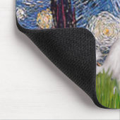 Starry Night - Standard White Poodle (C) Mousepad (Ecke)