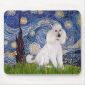 Starry Night - Standard White Poodle (C) Mousepad (Vorne)