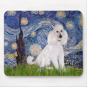 Starry Night - Standard White Poodle (C) Mousepad