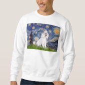 Starry Night - Standard White Poodle (C) Sweatshirt (Vorderseite)