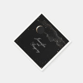 Starry Night Stars Black and Gold Wedding Serviette (Ecke)