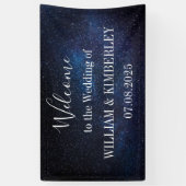 Starry Night Stars Sky Galaxy Elegante Hochzeit Banner (Vertikal)