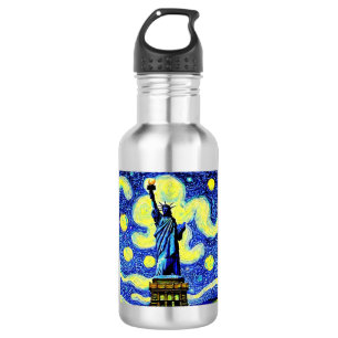 Starry Night Statue of Liberty New York Edelstahlflasche