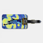 Starry Night Statue of Liberty New York Gepäckanhänger (Rückseite horizontal)