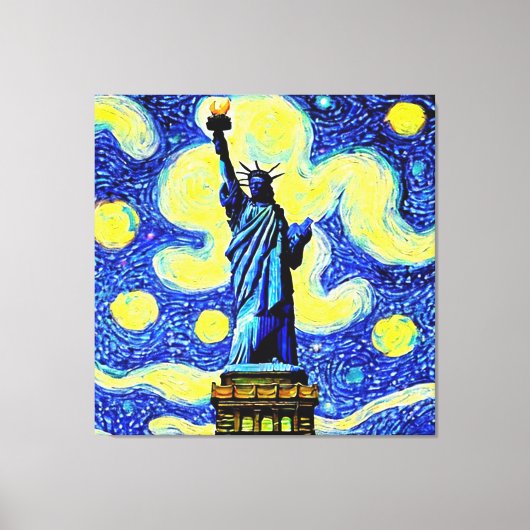 Starry Night Statue of Liberty New York Leinwanddruck (Vorderseite)