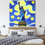 Starry Night Statue of Liberty New York Leinwanddruck (Insitu (Schlafzimmer))