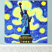 Starry Night Statue of Liberty New York Leinwanddruck (Insitu (Holzboden))