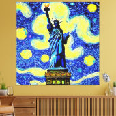 Starry Night Statue of Liberty New York Leinwanddruck (Insitu (Wohnzimmer))