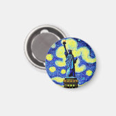 Starry Night Statue of Liberty New York Magnet (Vorderseite/Rückseite)