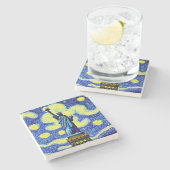 Starry Night Statue of Liberty New York Steinuntersetzer (Seitenansicht)