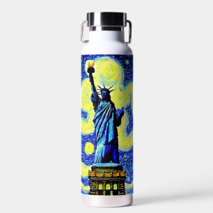 Starry Night Statue of Liberty New York Trinkflasche