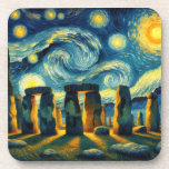 Starry Night Stonehenge Getränkeuntersetzer<br><div class="desc">Dieses schöne Design zeigt Stonehenge in England im Stil von Vincent Van Gogh's Starry Night.</div>