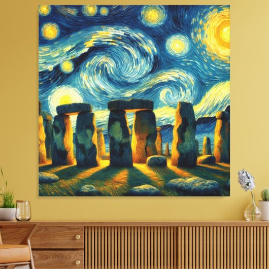 Starry Night Stonehenge Leinwanddruck (Insitu (Wohnzimmer))