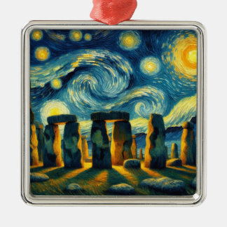 Starry Night Stonehenge Ornament Aus Metall