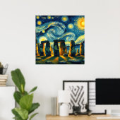 Starry Night Stonehenge Poster (Heimbüro)