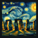 Starry Night Stonehenge Poster<br><div class="desc">Dieses schöne Design zeigt Stonehenge in England im Stil von Vincent Van Gogh's Starry Night.</div>
