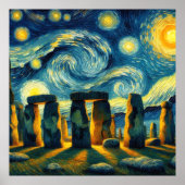Starry Night Stonehenge Poster (Vorne)