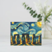 Starry Night Stonehenge Postkarte (Stehend Vorderseite)