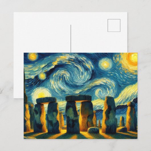 Starry Night Stonehenge Postkarte (Vorne/Hinten)