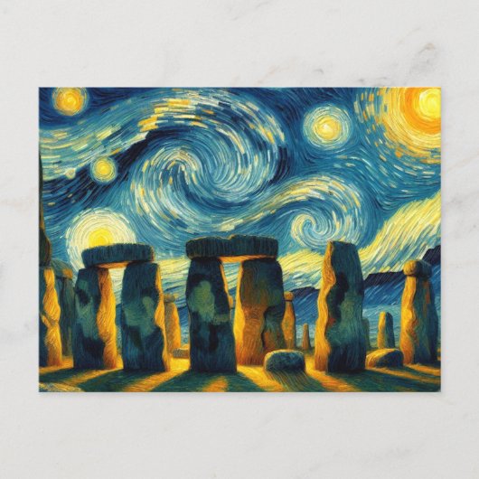 Starry Night Stonehenge Postkarte (Vorderseite)